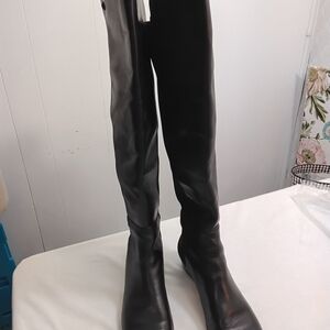 Vince Camuto Black Over-the-Knee Leather Boots